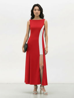 AAREIN - Red Colorblock Polyester Dress