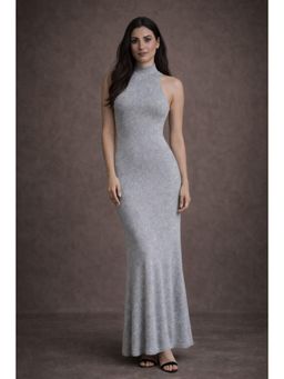 AAREIN - Grey Solid Wool Blend Dress