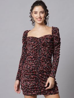 Beatnik - Red Printed Mesh Dress