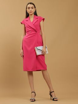 Beatnik - Pink Solid Crepe Dress