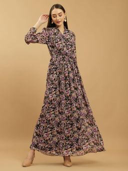 Beatnik - Purple Printed Georgette Dress