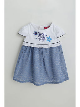 One Friday - Kids Girls White Drop Waist Fit Dress