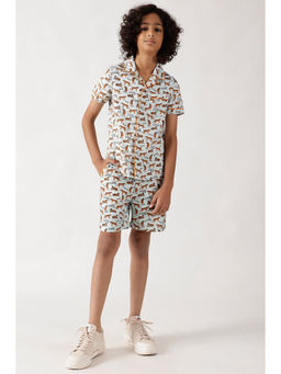 One Friday - Boys Half Sleeve Printed Shirt & Shorts (Set of 2)