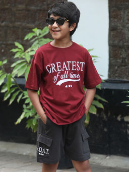 Napchief - Red Goat Varsity T-shirt & Shorts (Set of 2)