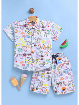 Toonyport - Boys Multi-Color Printed Cotton Shirt & Shorts (Set of 2)