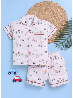 Toonyport - Boys Multi-Color Printed Cotton Shirt and Shorts (Set of 2)