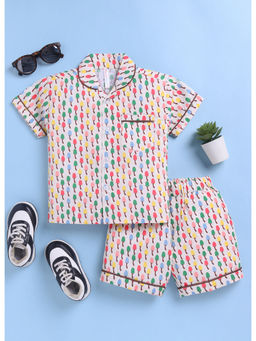 Toonyport - Boys Multi-Color Cotton Shirt and Shorts (Set of 2)