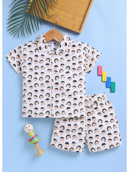 Toonyport - Boys White Cotton Shirt and Shorts (Set of 2)