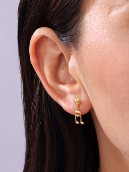 Mia by Tanishq - Melodic Love Note 14 KT Gold Drop Earrings