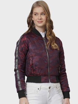 Campus Sutra - Maroon Camouflage Jacket