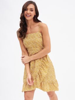 Kibo - Yellow Polyester Dress For Women