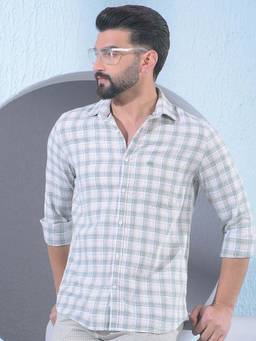 CRIMSOUNE CLUB - Green Cotton Full Sleeves Shirt