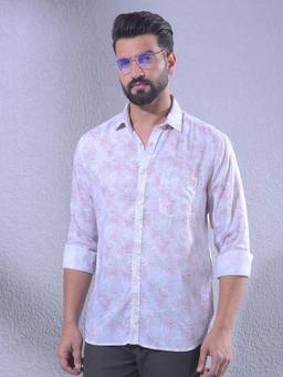 CRIMSOUNE CLUB - Pink Lyocell Blend Full Sleeves Shirt