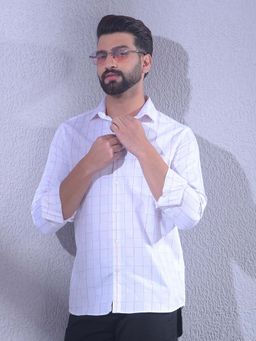 CRIMSOUNE CLUB - White Cotton Full Sleeves Shirt