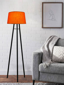 Homesake - Metal Tripod Floor Lamp Light Tripod Orange