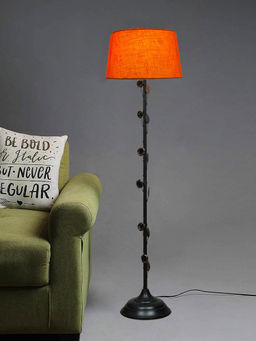 Homesake - Metal Floor Lamp Light Floral Orange