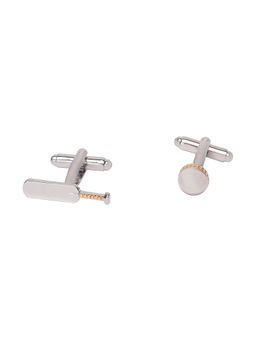 The Tie Hub - Silver Bat & Ball Brass Cufflinks