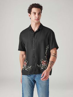 Levi's - Charcoal Embroidered Collar Neck Casual Shirt