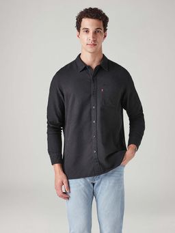 Levi's - Black Solid/Plain Collar Neck Casual Shirt