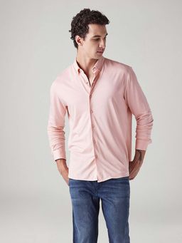 Levi's - Pink Solid/Plain Collar Neck Casual Shirt