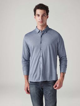 Levi's - Blue Solid/Plain Collar Neck Casual Shirt