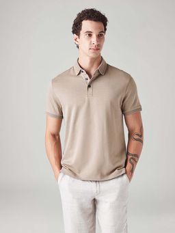 Levi's - Brown Textured Collar Neck Casual Polo T-Shirt