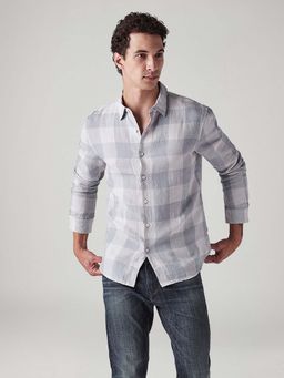 Levi's - Grey Checks Collar Neck Casual Shirt