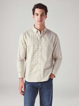 Levi's - Beige Checks Collar Neck Casual Shirt