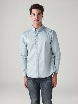 Levi's - Blue Checks Collar Neck Casual Shirt