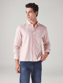 Levi's - Pink Solid/Plain Collar Neck Casual Shirt
