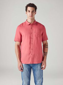Levi's - Pink Solid/Plain Collar Neck Casual Shirt