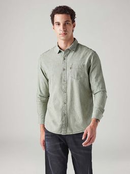Levi's - Green Solid/Plain Collar Neck Casual Shirt