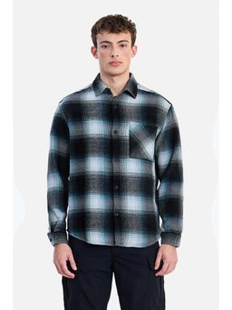 Snitch - Black Checks Collar Neck Casual Shirt