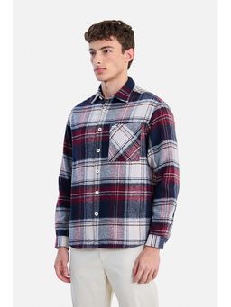 Snitch - Maroon Checks Collar Neck Casual Shirt