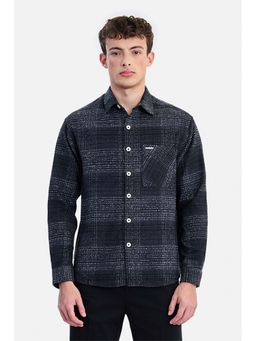 Snitch - Grey Checks Collar Neck Casual Shirt