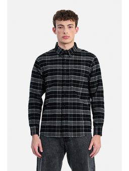 Snitch - Black Checks Collar Neck Casual Shirt