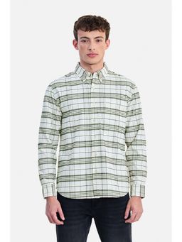 Snitch - Off White Checks Collar Neck Casual Shirt