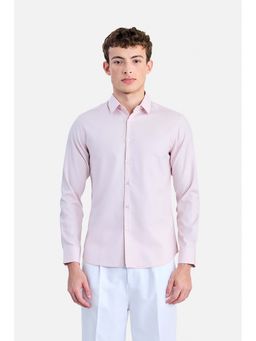 Snitch - Pink Textured Collar Neck Casual Shirt