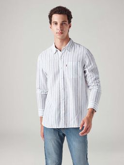 Levi's - White Stripes Collar Neck Casual Shirt