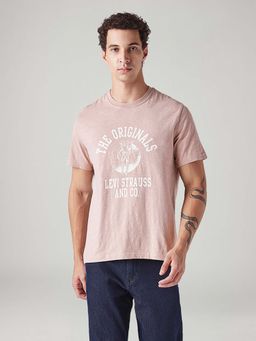Levi's - Pink Typography Crew Neck Casual T-Shirt