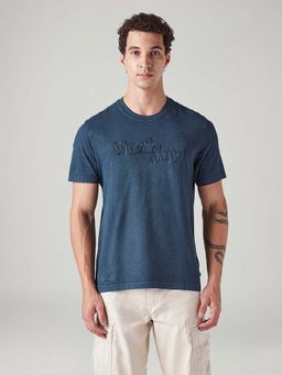 Levi's - Blue Embroidered Crew Neck Casual T-Shirt