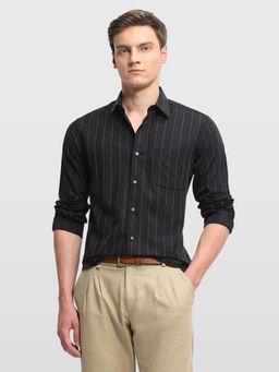 Arrow Newyork - Black Stripes Collar Neck Formal Shirt