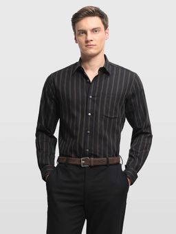 Arrow Newyork - Black Stripes Collar Neck Formal Shirt