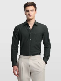 Arrow - Green Textured Collar Neck Formal Shirt