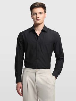 Arrow - Black Textured Collar Neck Formal Shirt