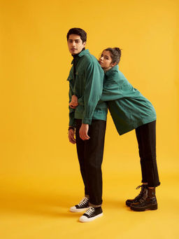 The Clothing Factory - Green Unisex Twill Overshirt