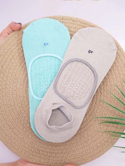 Footprints - Unisex Anti Bacterial & Anti-Skid Yoga Multi-Color Socks (Pack of 2)