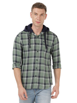 Lee - Men's Checks Green Shirt Slim Fit