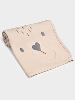 Mi Arcus - Premium Soft Koala Face Embroidery Beige Knitted Blanket (0-12 Months)