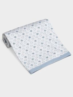 Mi Arcus - 100% Cotton Premium Soft Printed Blue Blanket for Kids (0-12 Months)